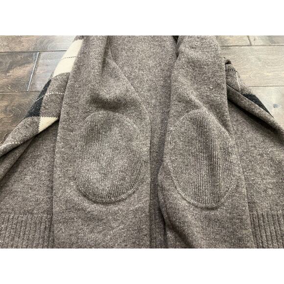 J.Crew Mens Brown Full Zip Diamond Argyle Long Sleeve Lambswool Sweater Size XL - Picture 4 of 10